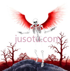 骷髅,插画,白色,红色PNG