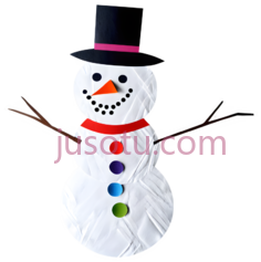 雪人,卡通,白色,红色,黑色,橙色,绿色,蓝色PNG