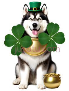 哈士奇,卡通,黑白PNG