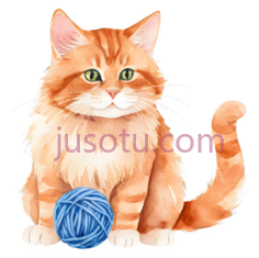 猫,插画,橘色PNG