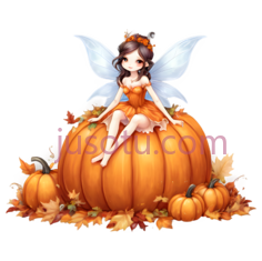 精灵,卡通,橙色PNG