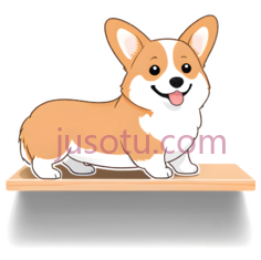 柯基犬,卡通,白色,棕色PNG