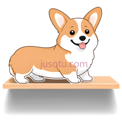 柯基犬,卡通,白色,棕色, PNG