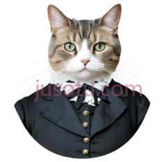 猫,穿着西装,黑色,白色,灰色PNG