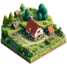 乡村小屋,卡通,白色,棕色PNG