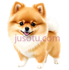 博美犬,卡通,浅棕色,白色PNG