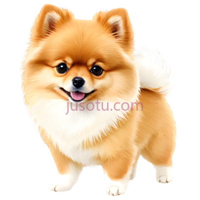 博美犬,卡通,浅棕色,白色, PNG