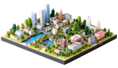 城市景观,卡通PNG