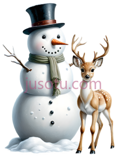 雪人,小鹿PNG