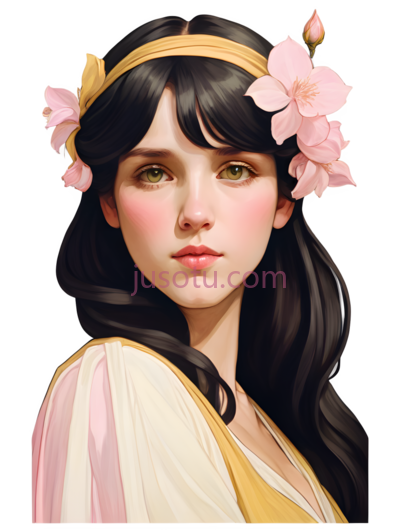 人物,插画,黑色,粉色,黄色, PNG