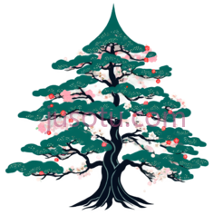 圣诞树,樱花, PNG
