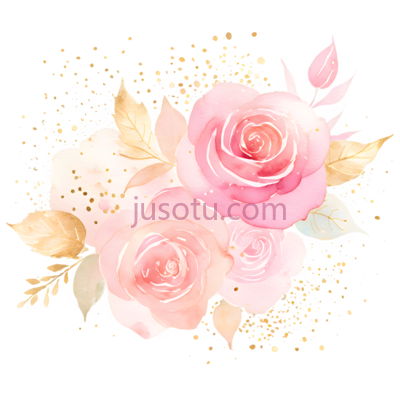 花朵,水彩画,粉色,黄色, PNG