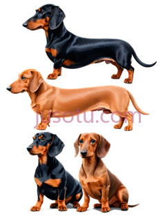 腊肠犬,站立,坐着,棕色PNG