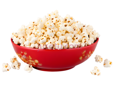 爆米花,碗状,红色, PNG