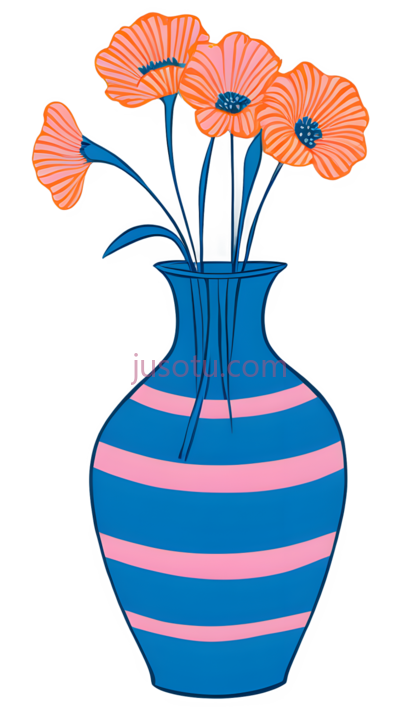 花瓶,插画,蓝色,粉色, PNG