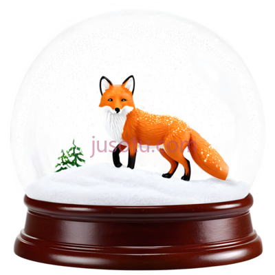 狐狸,雪球装饰品,橙色, PNG
