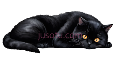 猫,插画,黑色, PNG