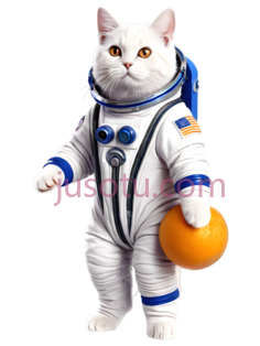 猫,穿着宇航服,白色PNG
