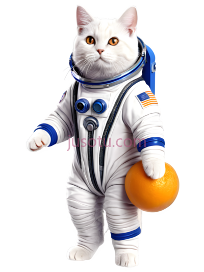 猫,穿着宇航服,白色, PNG