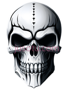 骷髅,插画,黑白PNG