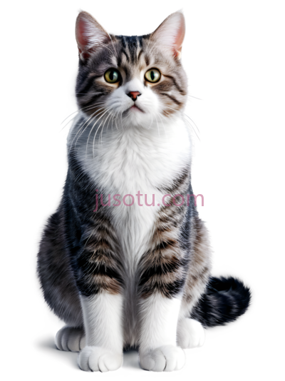 猫,卡通,灰色,黑色,白色, PNG