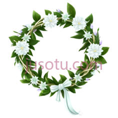 花环,白色,绿色, PNG