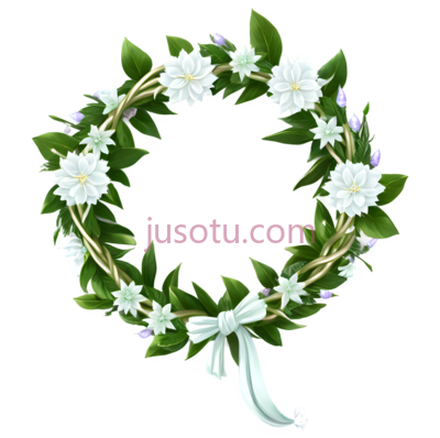 花环,白色,绿色, PNG