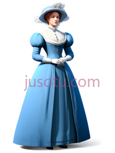 人物,复古服装,蓝色PNG
