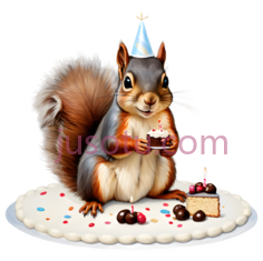 生日蛋糕,松鼠PNG