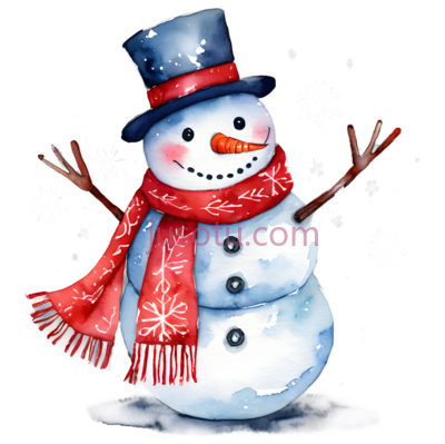 雪人,卡通,白色,红色,橙色, PNG