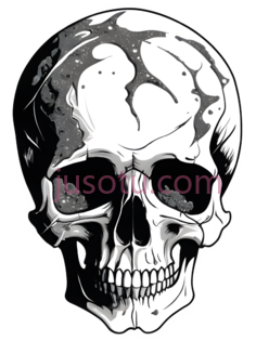 骷髅,插画,黑白PNG