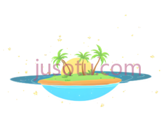 岛屿,卡通,绿色, 黄色PNG