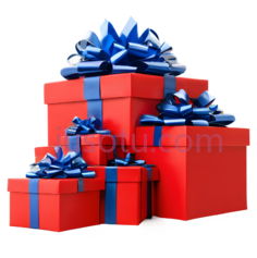 礼物盒,堆叠,红色,蓝色PNG