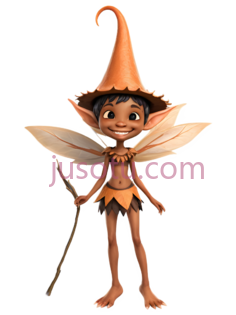 精灵,卡通,橙色PNG