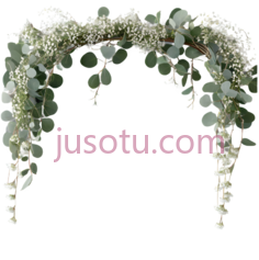 花环,自然风,绿色,白色, PNG