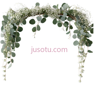 花环,自然风,绿色,白色, PNG