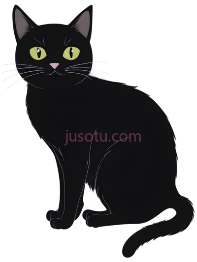猫,黑色, PNG