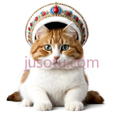 猫,戴王冠,橙色,白色PNG