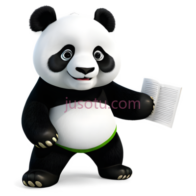 熊猫,卡通,黑白, PNG
