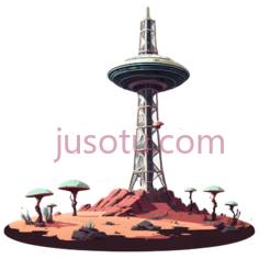 太空塔,科幻,白色PNG