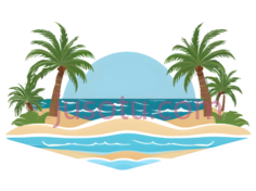 岛屿,卡通,绿色, 蓝色, 棕色PNG