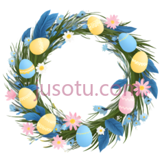 花环,卡通,蓝色,黄色,粉色PNG