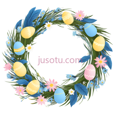 花环,卡通,蓝色,黄色,粉色, PNG