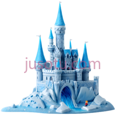 城堡,卡通,蓝色PNG