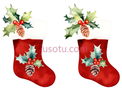 圣诞袜子,卡通,红色, PNG