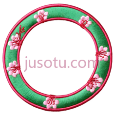 花环,刺绣,绿色,粉色PNG