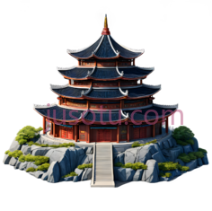 多层塔,中式建筑,红色,灰色PNG