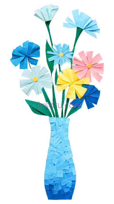 花瓶,剪纸,蓝色, PNG