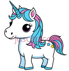 可爱,独角兽,彩色PNG
