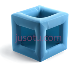 立方体,3D,蓝色PNG